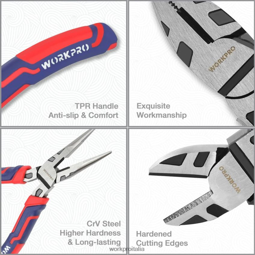 WORKPRO Avvitatore a percussione a batteria da 20 V, set di 5 pinze, set di cacciaviti magnetici da 16 pezzi e set di chiavi regolabili da 3 pezzi utile B0600L319 attrezzo