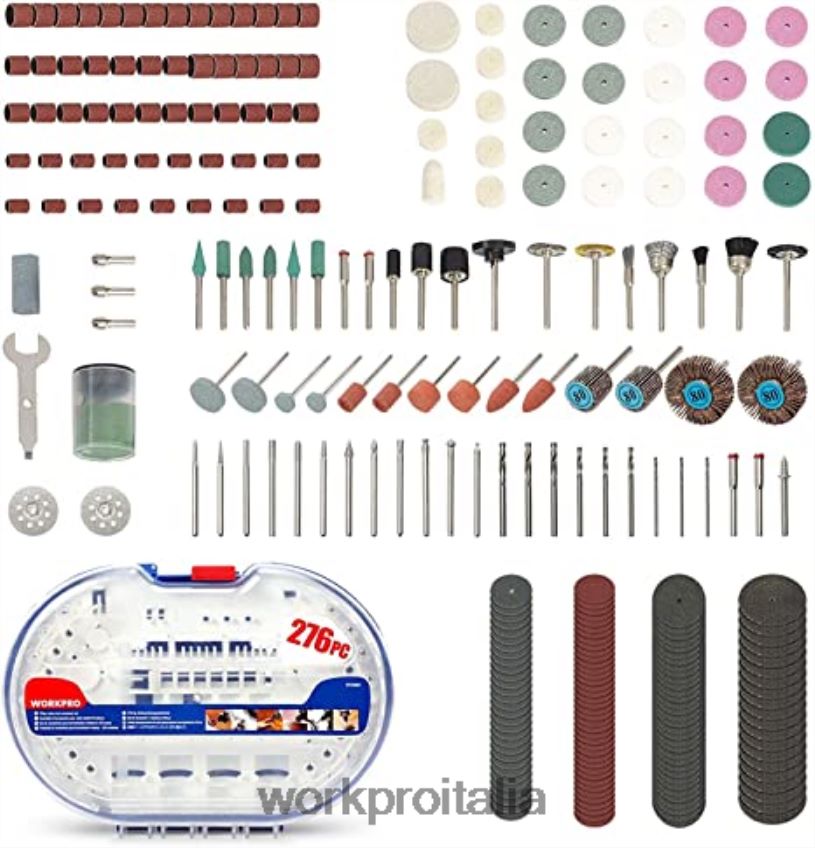 WORKPRO Kit di utensili rotanti a batteria da 12 V e kit di accessori per utensili rotanti da 276 pezzi, set di morsetti da 8 pezzi e kit pinzatrice 4 in 1 moderno B0600L317 attrezzo