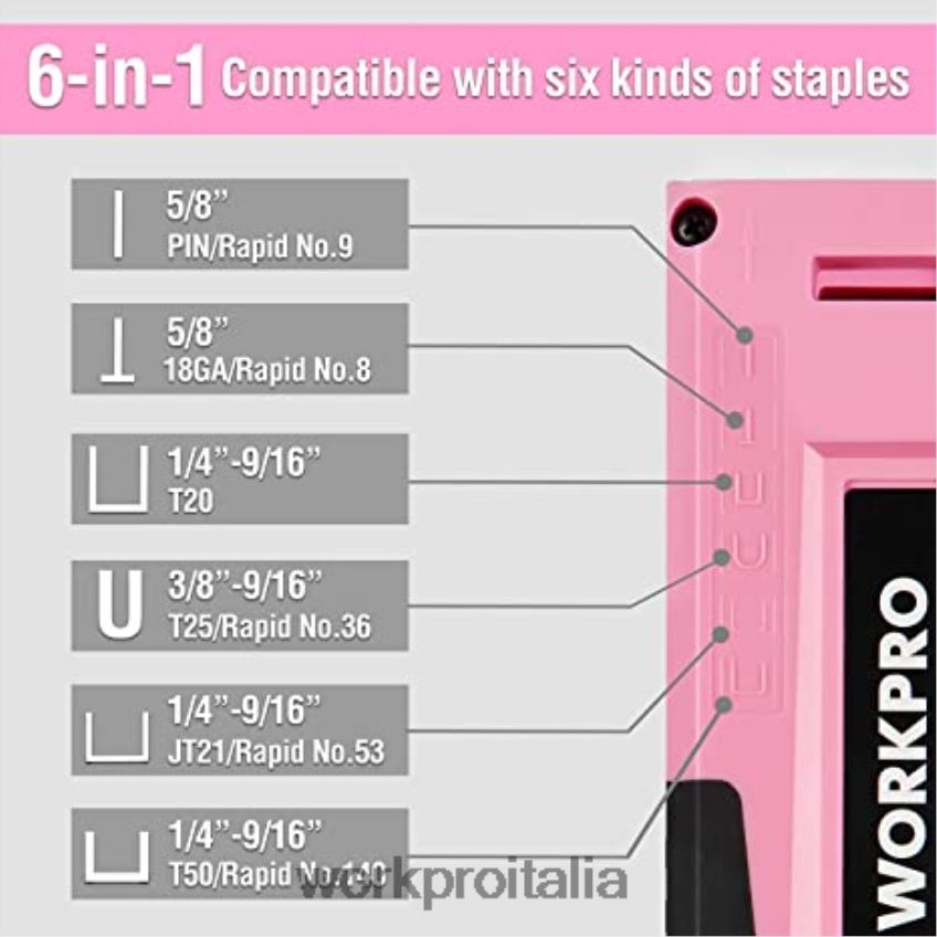 WORKPRO Kit trapano avvitatore a batteria da 12 V e kit di attrezzi da 103 pezzi, set di 8 cacciaviti magnetici e pinzatrice 6 in 1 rosa B0600L315 attrezzo