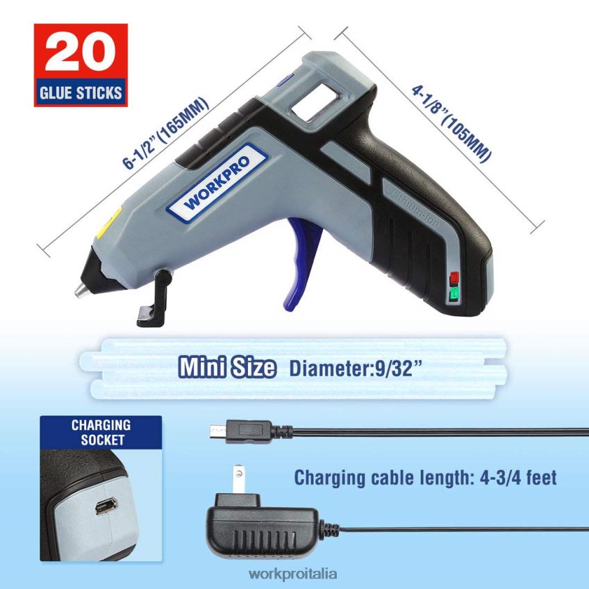 WORKPRO Sega alternativa a batteria 12 V e kit trapano avvitatore a batteria 12 V, set di 12 cacciaviti magnetici e pistola per colla a caldo senza fili utile B0600L321 attrezzo
