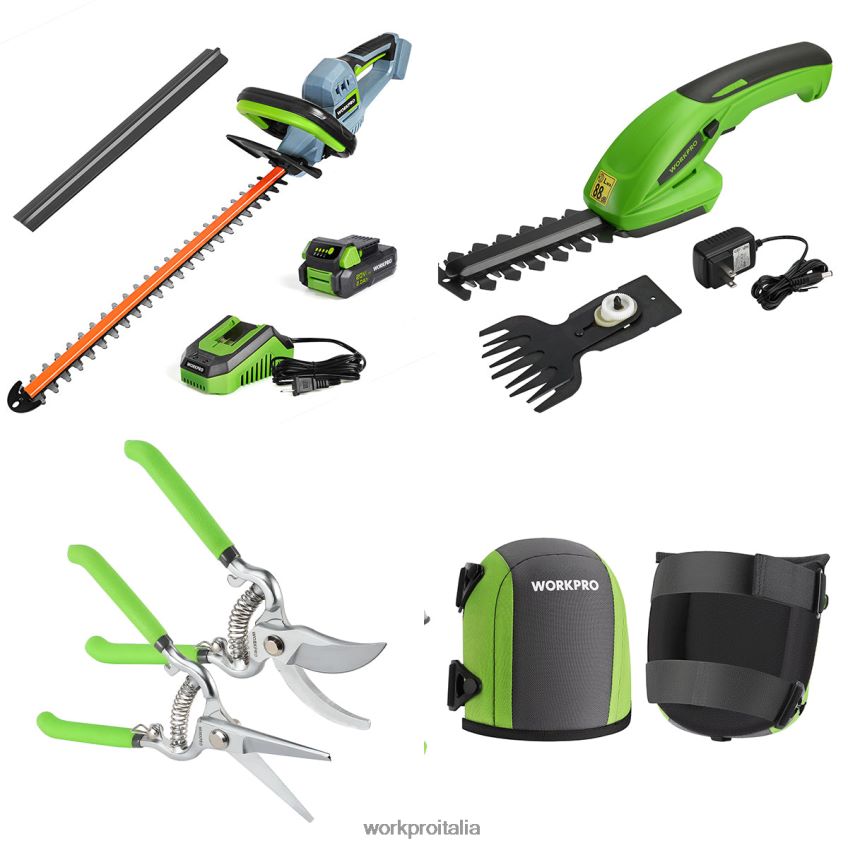 WORKPRO Tagliasiepi a batteria da 20 V e tagliasiepi portatile 2 in 1, cesoie da potatura in 2 pezzi e ginocchiere da giardino moderno B0600L320 attrezzo