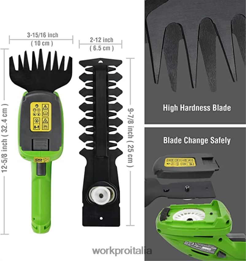 WORKPRO Tagliasiepi a batteria da 20 V e tagliasiepi portatile 2 in 1, cesoie da potatura in 2 pezzi e ginocchiere da giardino moderno B0600L320 attrezzo