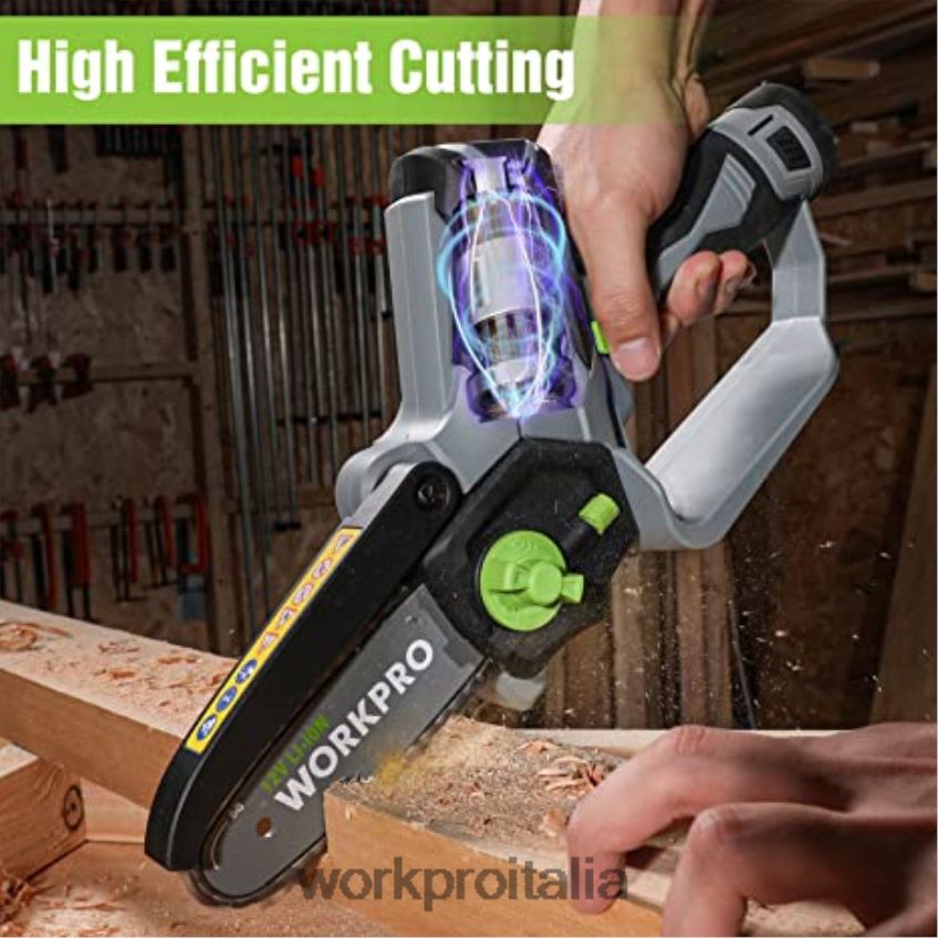 WORKPRO sega a catena senza fili e set di attrezzi da giardino da 7 pezzi e 2 paia di guanti da giardino e ginocchiere da giardino utile B0600L314 attrezzo