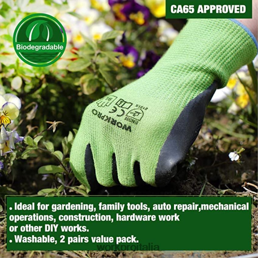 WORKPRO sega a catena senza fili e set di attrezzi da giardino da 7 pezzi e 2 paia di guanti da giardino e ginocchiere da giardino utile B0600L314 attrezzo