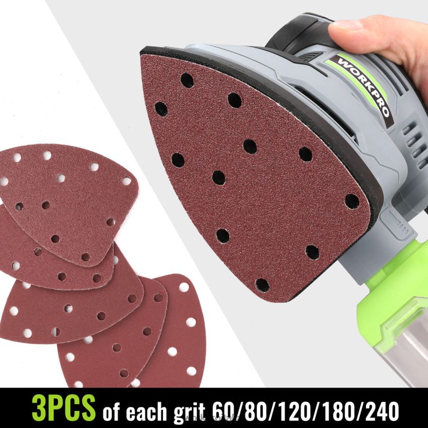 WORKPRO Levigatrice per dettagli da 1,6 A, levigatrice elettrica compatta da 13000 opm con aspiratore di polvere utile B0600L239 attrezzo