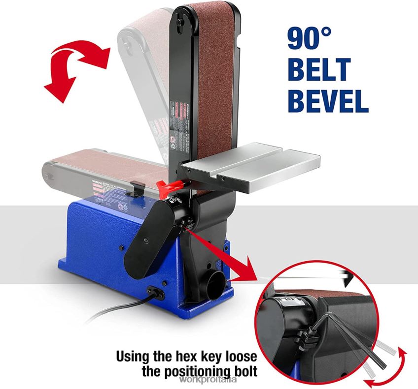 WORKPRO levigatrice a nastro, levigatrice a nastro da 4 pollici x 36 pollici e levigatrice a disco da 6 pollici con 6 pezzi di carta vetrata, base in ghisa per levigare la lavorazione del legno utile 