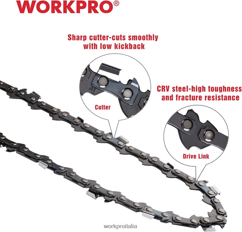 WORKPRO Catena per motosega in confezione da 2, passo 3/8