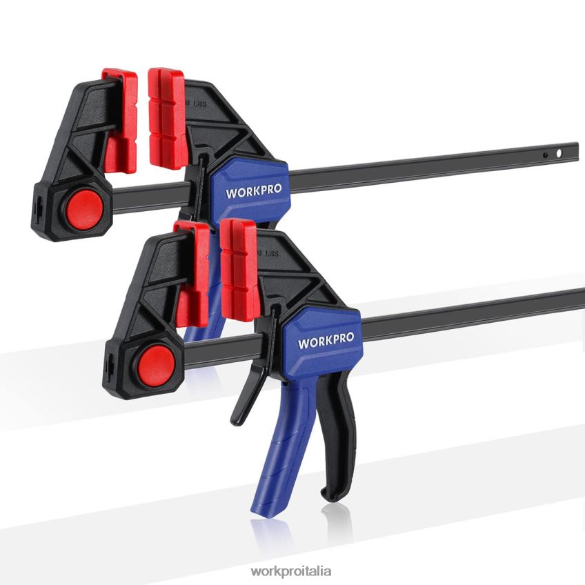 WORKPRO Morsetti a barra da 2 pezzi per la lavorazione del legno, morsetto/distributore per carichi medi da 300 libbre con una sola mano moderno B0600L118 attrezzo