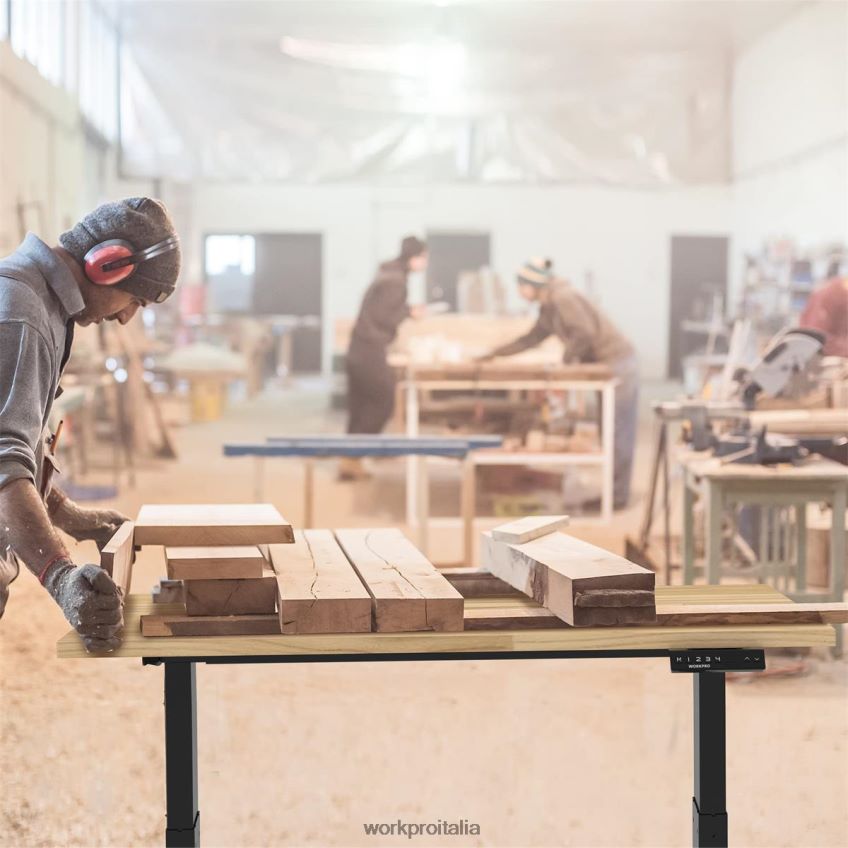 WORKPRO Banco da lavoro elettrico regolabile in altezza con piano in legno e doppio motore moderno B0600L5 magazzinaggio
