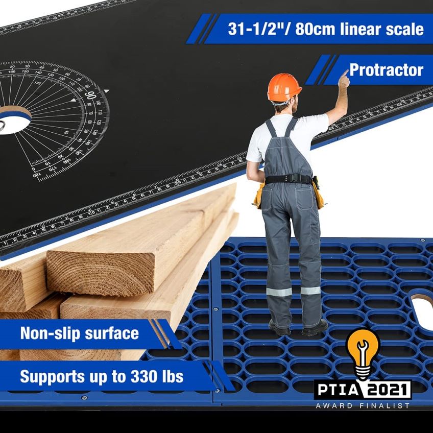 WORKPRO supporto per troncatrice Banco da lavoro portatile 5 in 1 con supporto per troncatrice rimovibile e gambe regolabili in altezza utile B0600L2 magazzinaggio