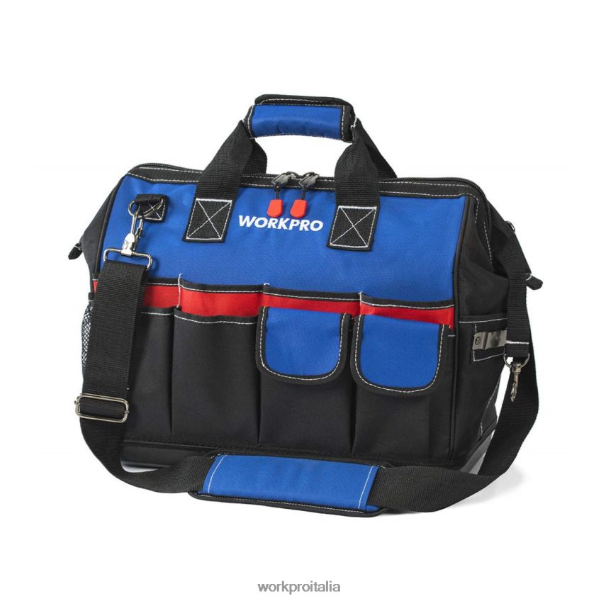 WORKPRO Borsa per attrezzi chiusa nella parte superiore con ampio scomparto portaoggetti con base impermeabile e spallacci regolabili moderno B0600L30 magazzinaggio