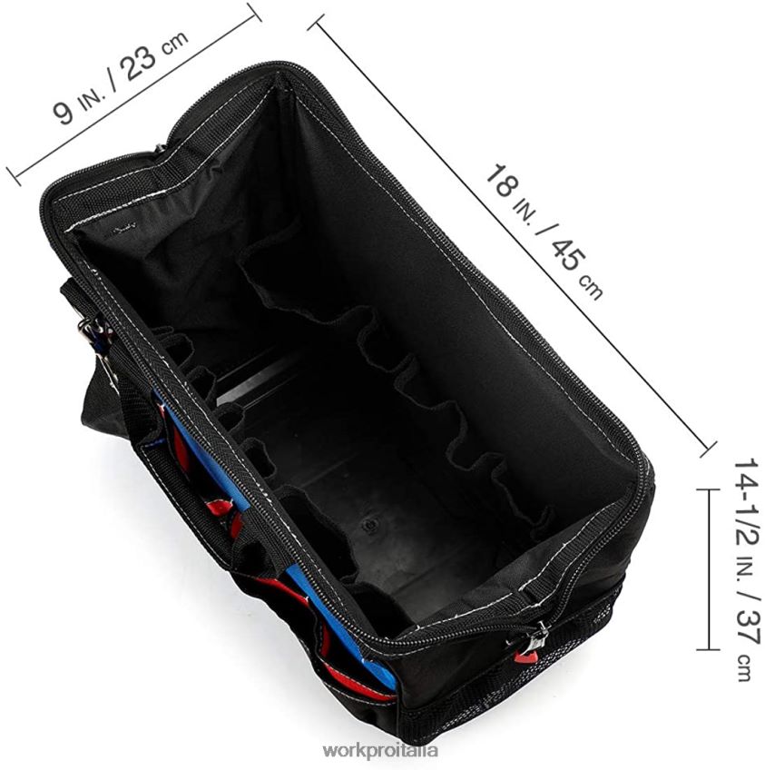 WORKPRO Borsa per attrezzi chiusa nella parte superiore con ampio scomparto portaoggetti con base impermeabile e spallacci regolabili moderno B0600L30 magazzinaggio