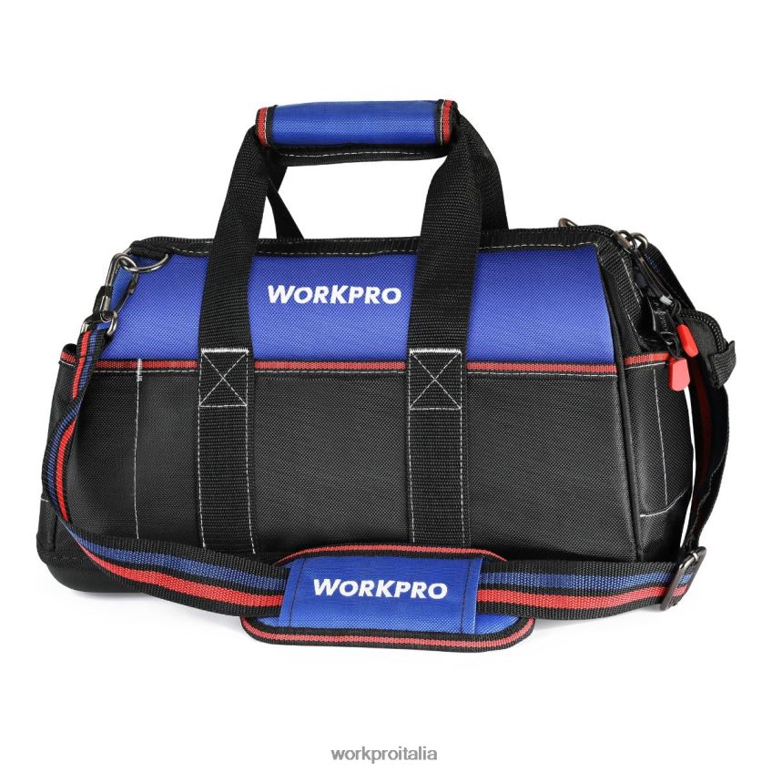 WORKPRO Borsa per attrezzi con bocca larga da 16 pollici, borsa per attrezzi in tessuto resistente con base sagomata impermeabile, tracolla regolabile utile B0600L24 magazzinaggio