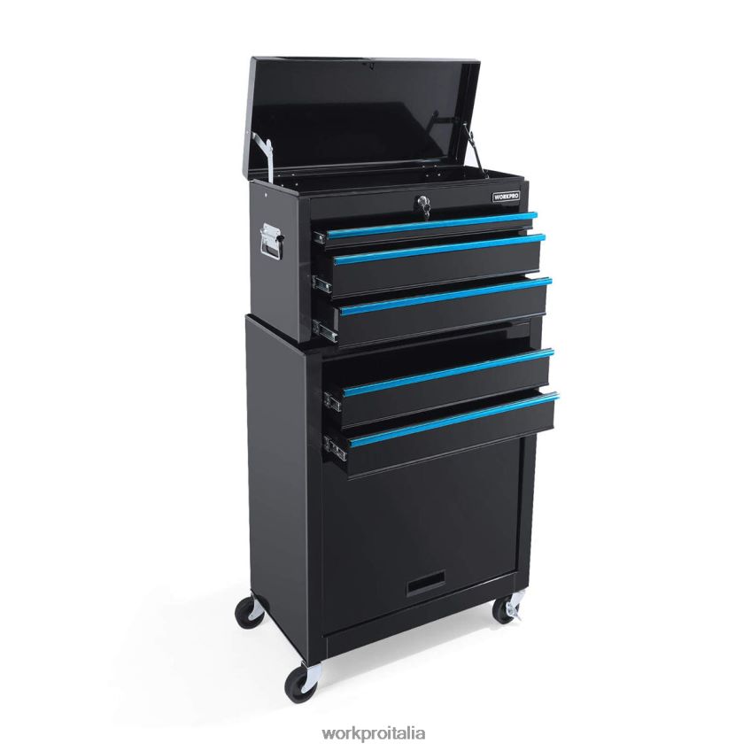 WORKPRO Cassetta portautensili con rotelle a 5 cassetti, armadio portautensili con cassetti scorrevoli in metallo utile B0600L18 magazzinaggio