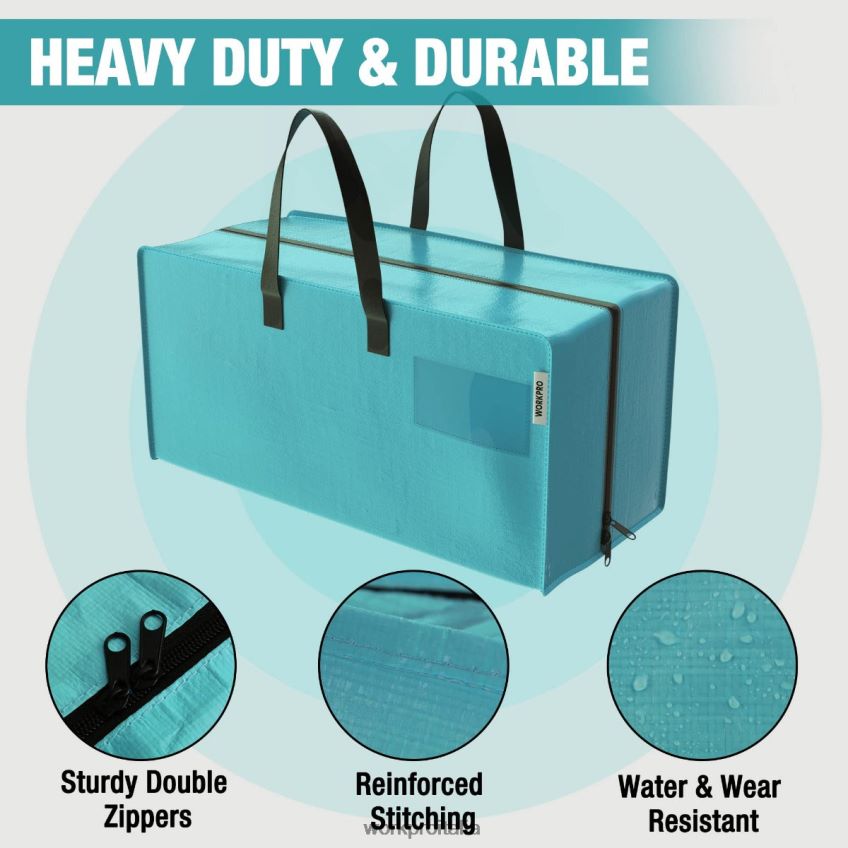 WORKPRO Confezione da 6 borse tote per traslochi extra large per carichi pesanti con cerniere e maniglie per il trasporto, cinghie per zaino rosa/blu B0600L142 magazzinaggio