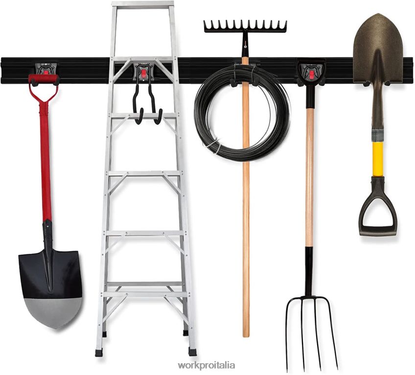 WORKPRO Organizer per attrezzi da garage, supporto da parete, organizer per attrezzi da giardino, portaoggetti, ganci per attrezzi pesanti, 64 pollici utile B0600L21 magazzinaggio