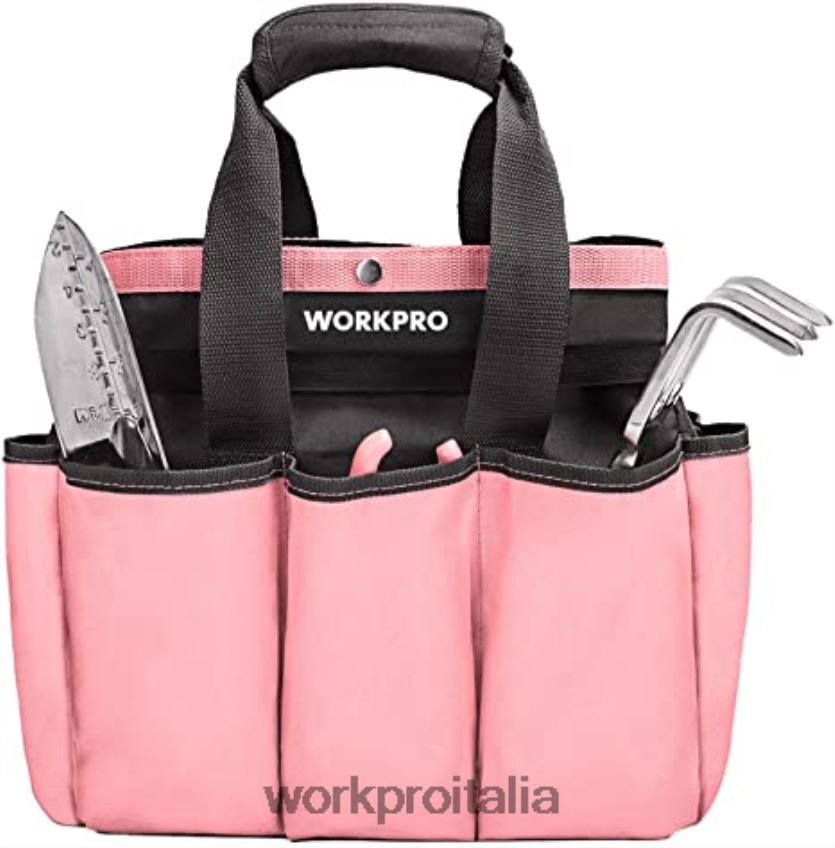 WORKPRO borsa per attrezzi da giardino, borsa da giardino con 8 tasche, organizer per la casa per giardinaggio interno ed esterno rosa/verde B0600L256 magazzinaggio