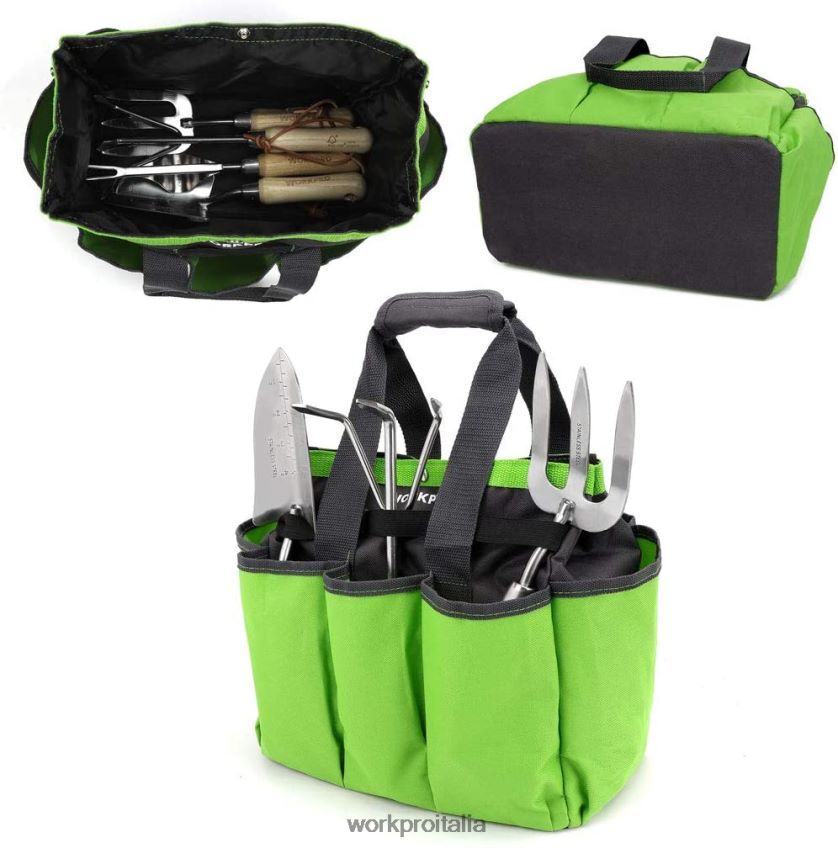 WORKPRO borsa per attrezzi da giardino, borsa da giardino con 8 tasche, organizer per la casa per giardinaggio interno ed esterno rosa/verde B0600L256 magazzinaggio