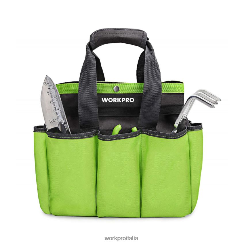 WORKPRO borsa per attrezzi da giardino, borsa da giardino con 8 tasche, organizer per la casa per giardinaggio interno ed esterno rosa/verde B0600L256 magazzinaggio