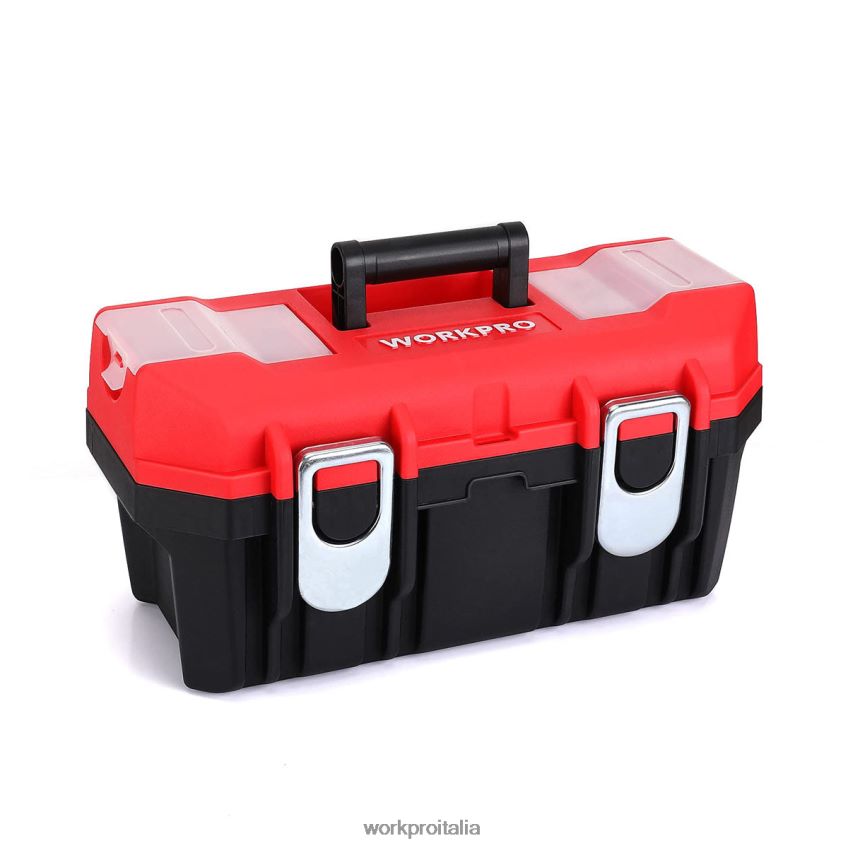 WORKPRO cassetta degli attrezzi portatile con vassoio rimovibile cassetta degli attrezzi resistente con 2 chiusure in metallo utile B0600L33 magazzinaggio
