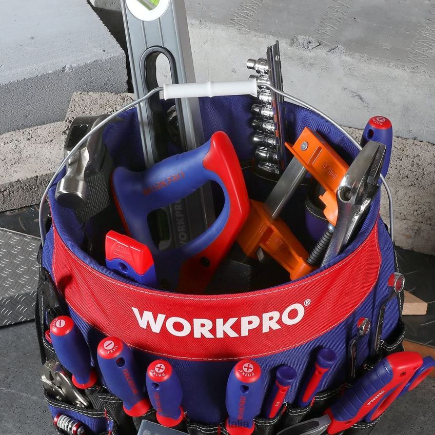 WORKPRO secchiello organizer porta attrezzi con 51 tasche (attrezzi esclusi) utile B0600L20 magazzinaggio