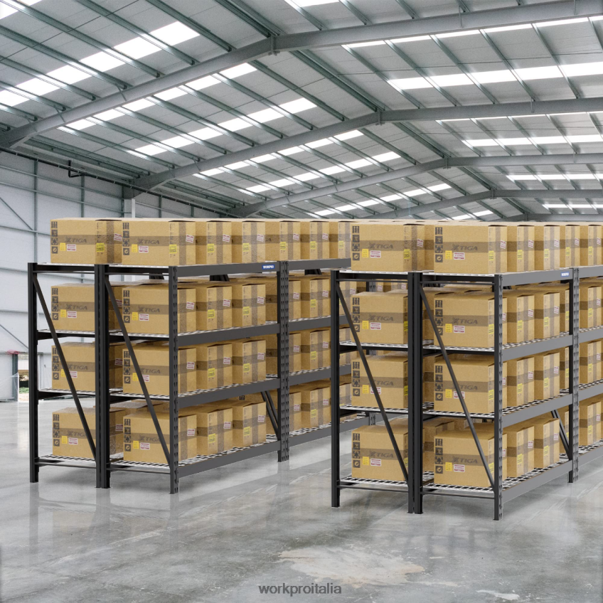 WORKPRO Scaffale da garage in metallo a 4 livelli, capacità di 7200 libbre, ripiani industriali regolabili per carichi pesanti utile B0600L10 magazzinaggio