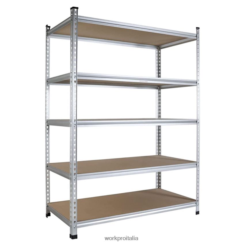 WORKPRO Scaffale portaoggetti a 5 livelli, ripiano regolabile in lega di alluminio per carichi pesanti utile B0600L9 magazzinaggio