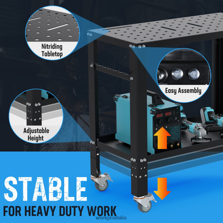 WORKPRO tavolo di saldatura portatile, capacità di carico di 1200 libbre, piano di nitrurazione nuovo B0600L13 magazzinaggio