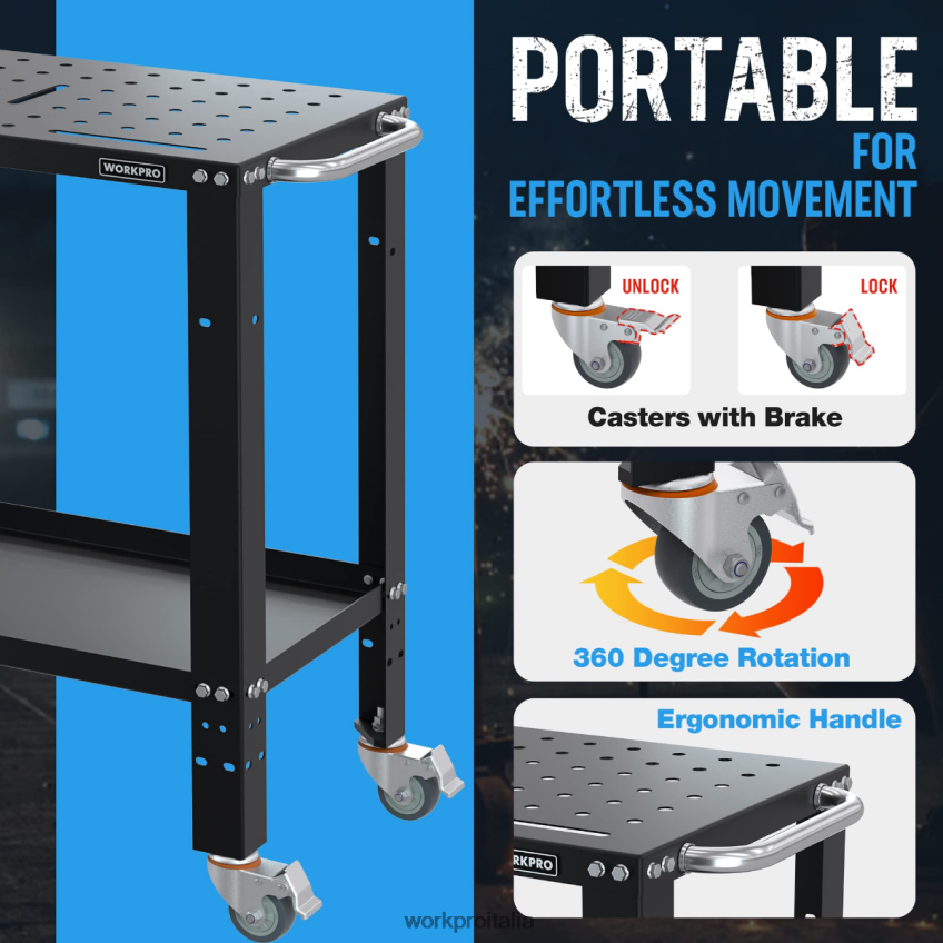 WORKPRO tavolo di saldatura portatile, capacità di carico di 1200 libbre, piano di nitrurazione nuovo B0600L13 magazzinaggio