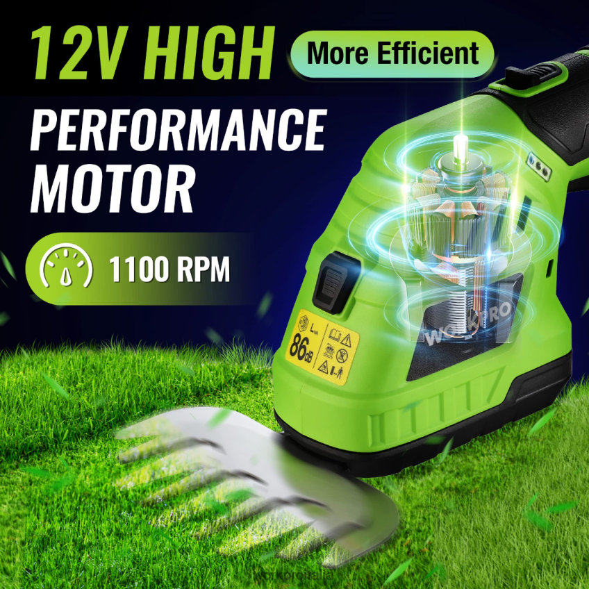 WORKPRO Tagliasiepi elettrico senza fili 2 in 1 da 12 V e tagliasiepi portatile, con batteria ricaricabile agli ioni di litio da 2,0 Ah e caricabatterie rapido da 1 ora moderno B0600L301 attrezzo