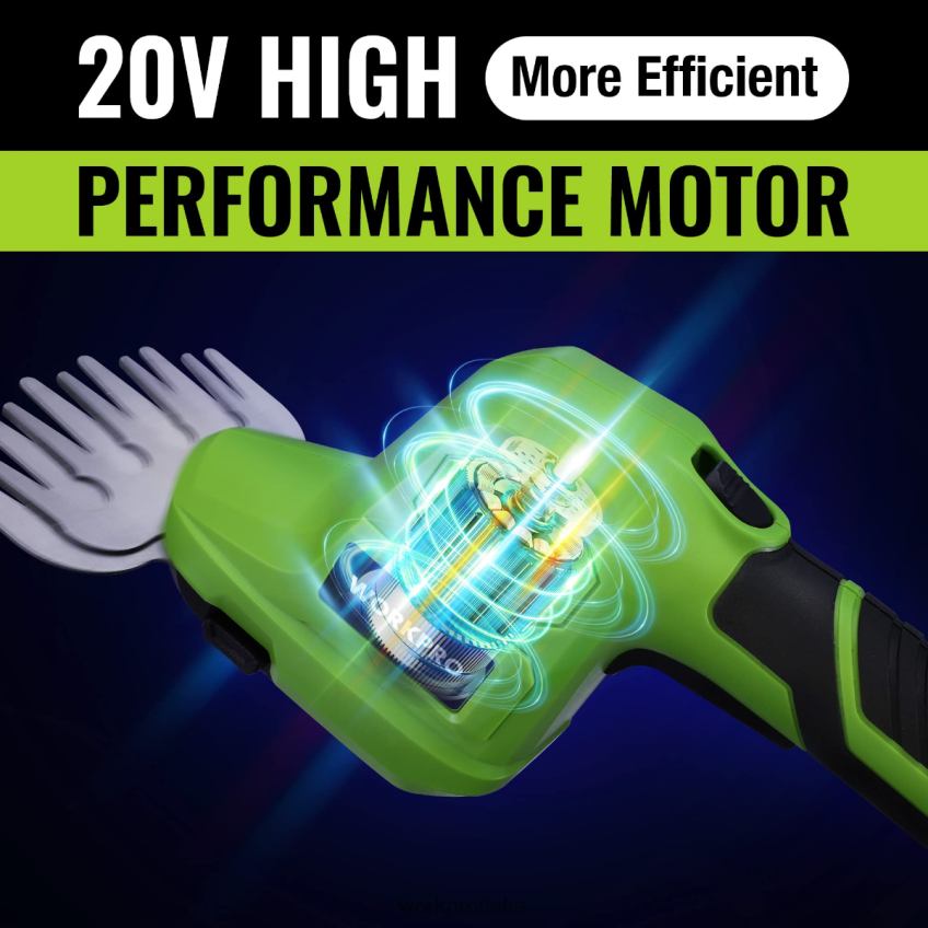 WORKPRO Tagliasiepi elettrico senza fili 2 in 1 da 20 V e tagliasiepi portatile, con batteria ricaricabile agli ioni di litio da 2,0 Ah e caricabatterie rapido da 1 ora utile B0600L302 attrezzo