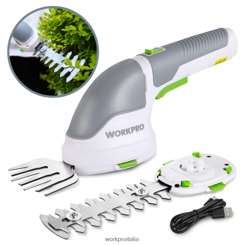 WORKPRO Tagliasiepi/tagliaerba elettrico senza fili portatile 2 in 1 da 3,6 V rosa/verde/bianco B0600L268 attrezzo