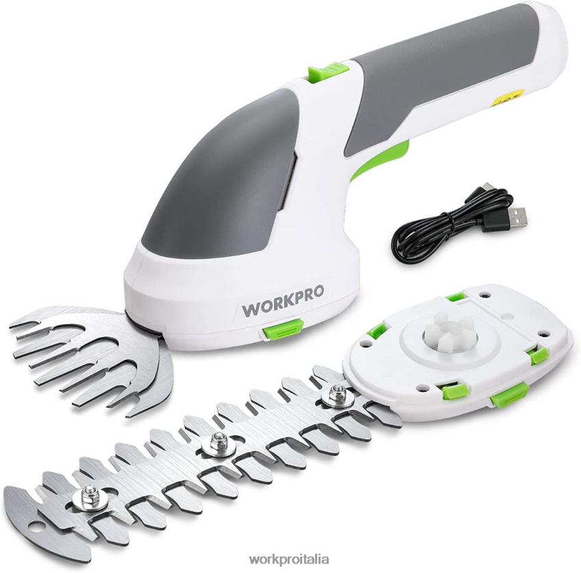 WORKPRO Tagliasiepi/tagliaerba elettrico senza fili portatile 2 in 1 da 7,2 V rosa/verde/bianco B0600L269 attrezzo