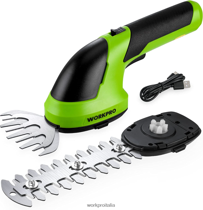 WORKPRO Tagliasiepi/tagliaerba elettrico senza fili portatile 2 in 1 da 7,2 V rosa/verde/bianco B0600L269 attrezzo