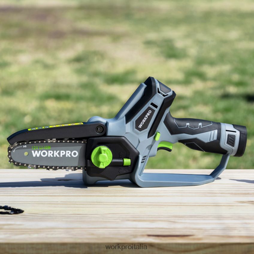 WORKPRO mini motosega, motosega elettrica compatta a batteria con 2 batterie, barra di guida e catena di ricambio nuovo B0600L291 attrezzo