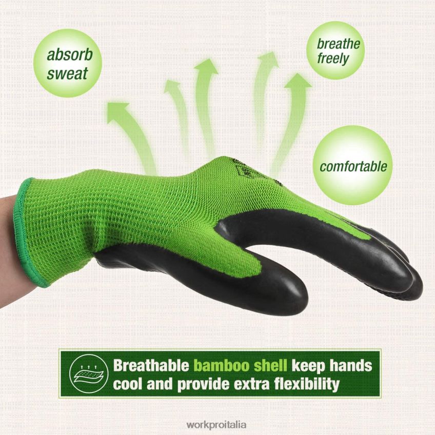 WORKPRO 2 paia di guanti da lavoro da giardino con palmo rivestito in eco lattice e touchscreen per diserbo, scavo, rastrellamento e potatura nuovo B0600L273 attrezzo