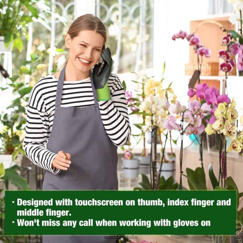WORKPRO 2 paia di guanti da lavoro da giardino con palmo rivestito in eco lattice e touchscreen per diserbo, scavo, rastrellamento e potatura nuovo B0600L273 attrezzo