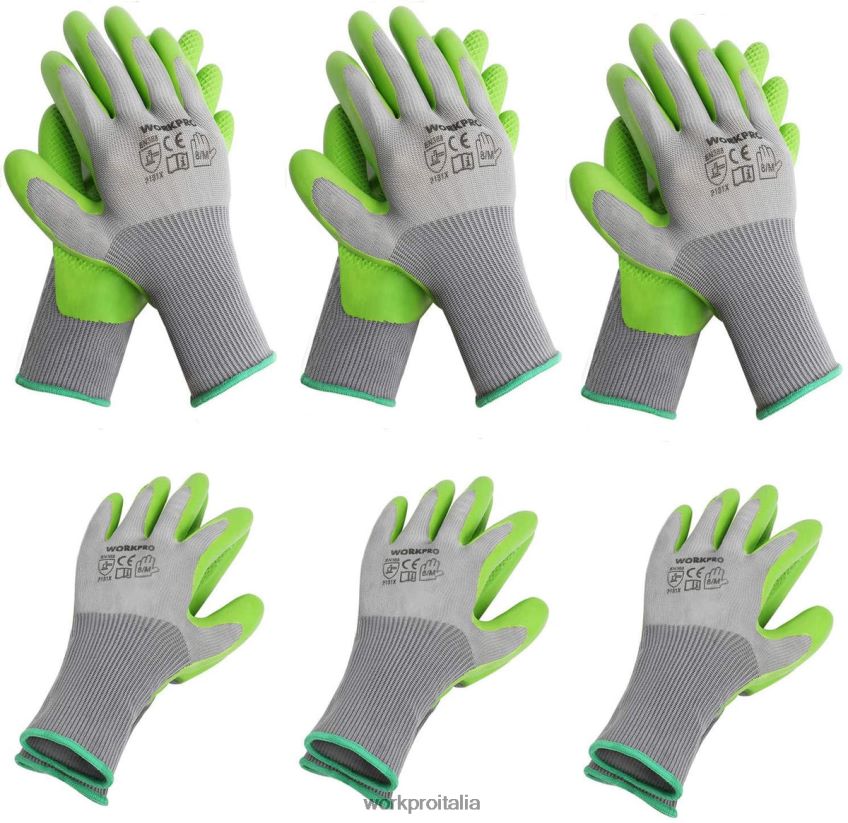 WORKPRO 6 paia di guanti da lavoro da giardino con palmo rivestito in eco lattice utile B0600L275 attrezzo