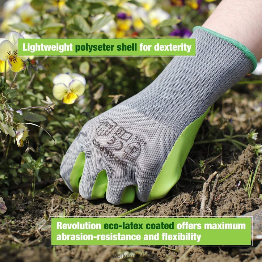 WORKPRO 6 paia di guanti da lavoro da giardino con palmo rivestito in eco lattice utile B0600L275 attrezzo