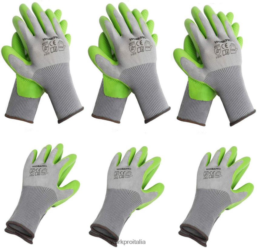 WORKPRO 6 paia di guanti da lavoro da giardino con palmo rivestito in eco lattice utile B0600L275 attrezzo