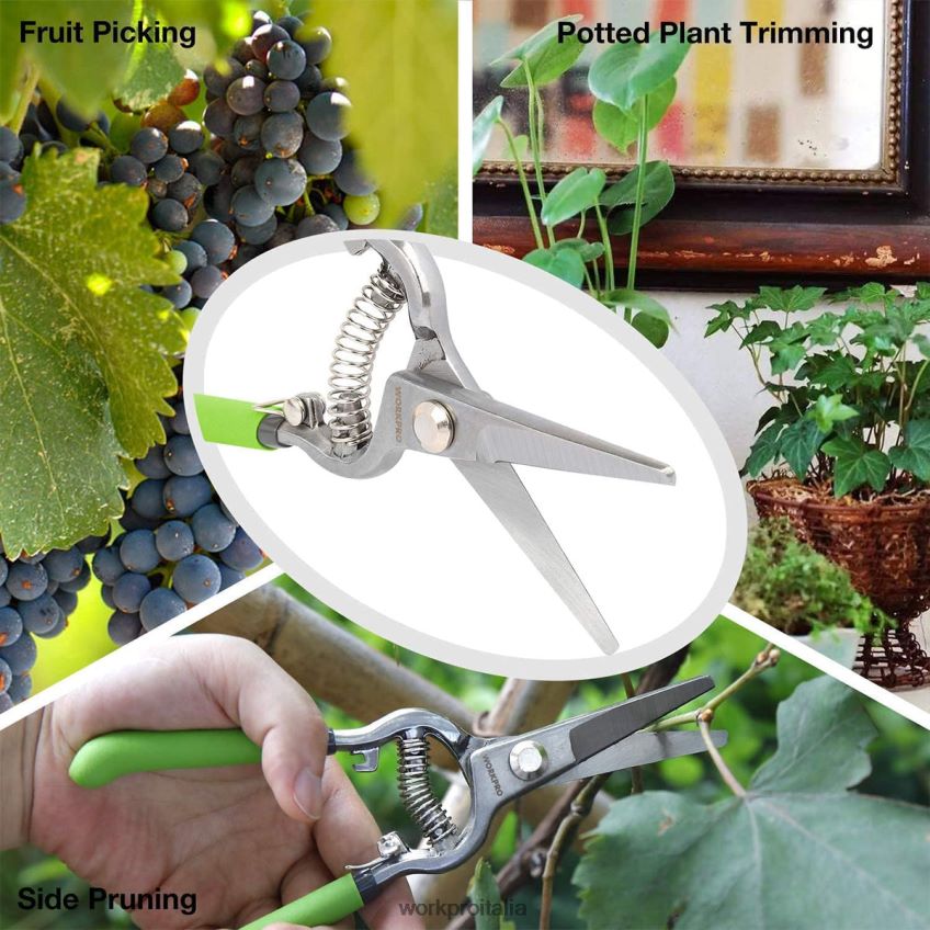 WORKPRO Set 2 forbici da potatura con lama dritta in acciaio utile B0600L271 attrezzo
