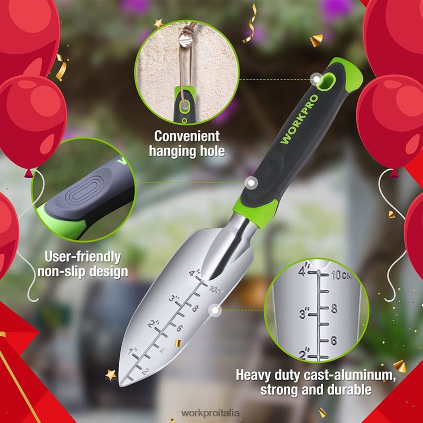 WORKPRO Set di 5 attrezzi da giardino per esterni, regali per lavori di giardinaggio moderno B0600L276 attrezzo
