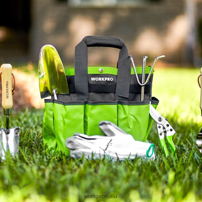 WORKPRO Set di 7 attrezzi da giardino resistenti in acciaio inossidabile moderno B0600L274 attrezzo