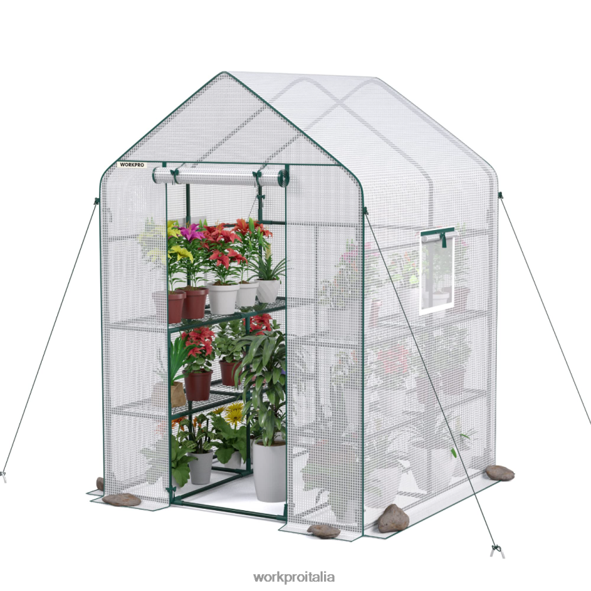WORKPRO grande serra da giardinaggio portatile a 3 livelli e 8 ripiani utile B0600L290 attrezzo