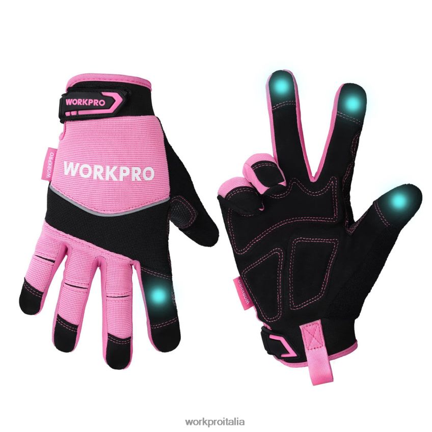 WORKPRO guanti da lavoro antinfortunistici, touch screen, tessuto in spugna, guanti da lavoro antiscivolo- m rosa B0600L250 attrezzo