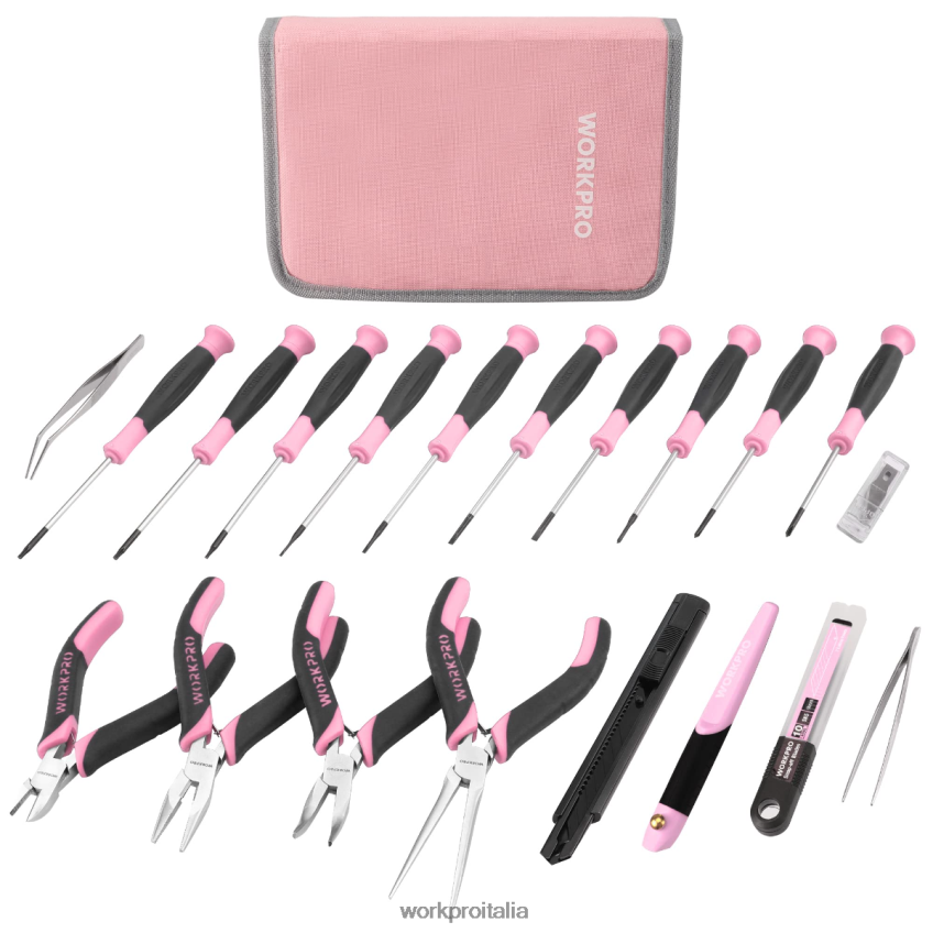 WORKPRO Il set di strumenti di riparazione di precisione da 33 pezzi include un set di pinze rosa/blu B0600L257 attrezzo