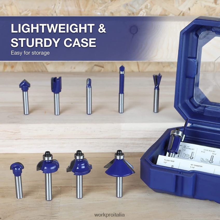 WORKPRO Set di 15 punte per fresa, punte per fresa in carburo di tungsteno con gambo da 1/4 di pollice moderno B0600L130 attrezzo