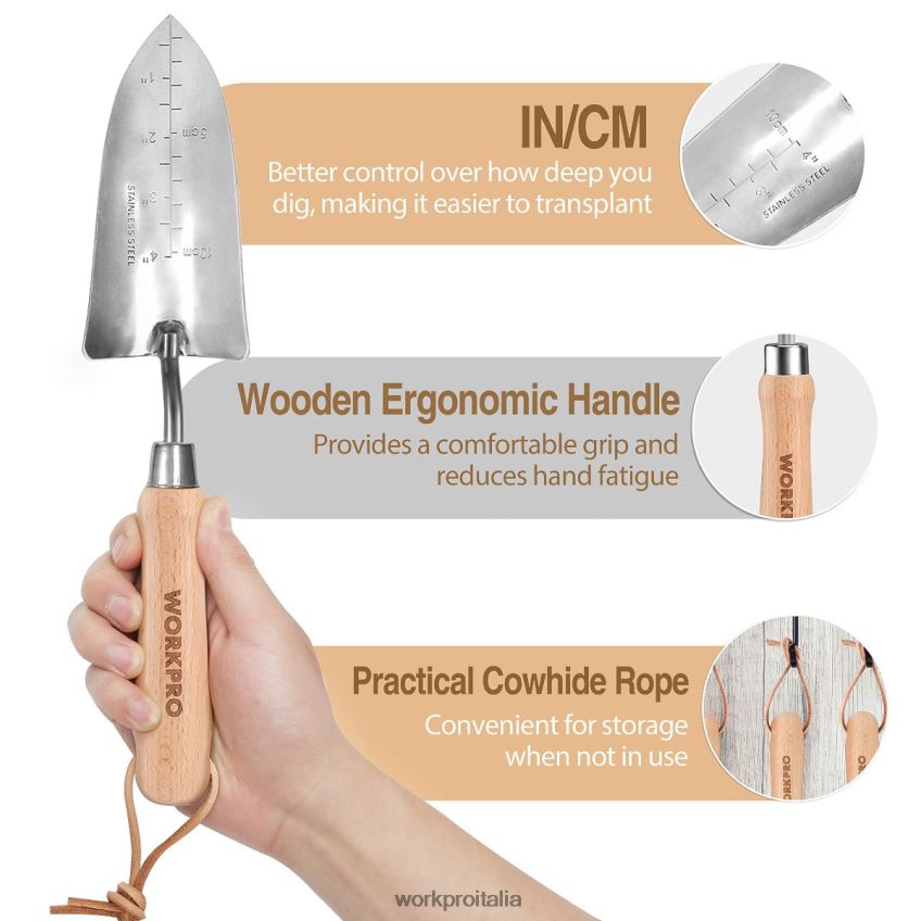 WORKPRO Set di 7 attrezzi da giardino, attrezzi da giardinaggio pesanti in acciaio inossidabile rosa B0600L252 attrezzo