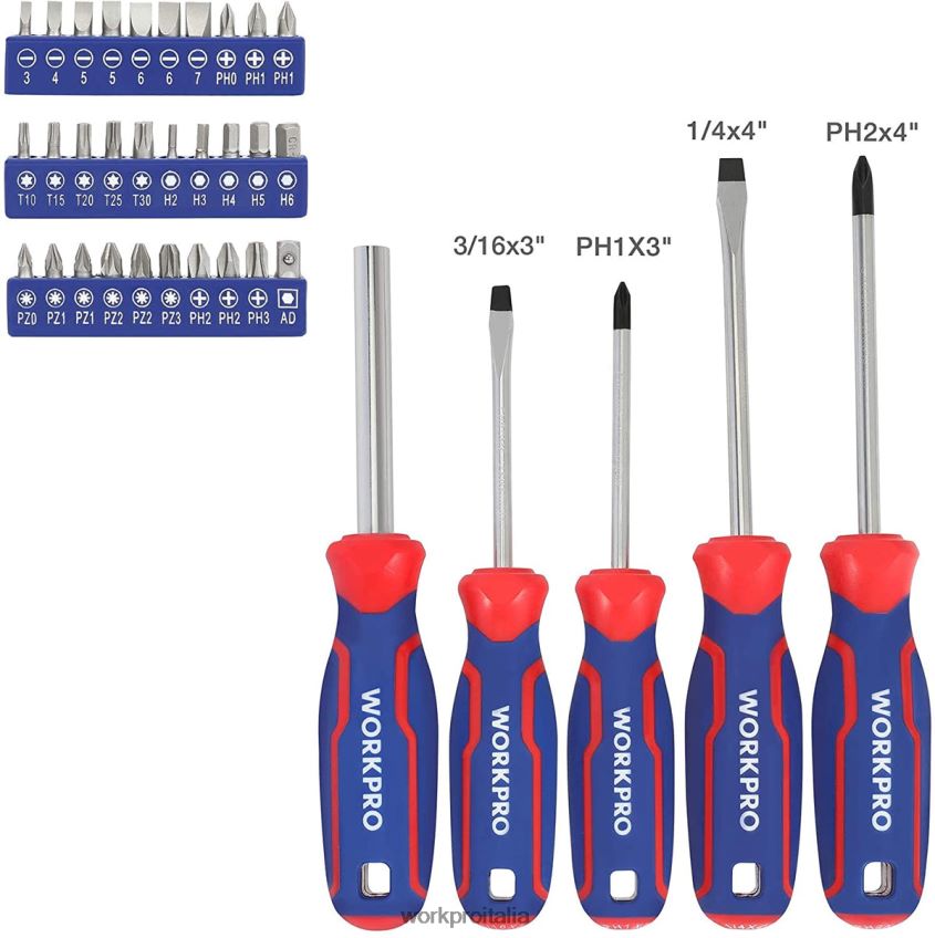 WORKPRO Set di attrezzi meccanici da 87 pezzi, kit di attrezzi manuali con cassetta degli attrezzi moderno B0600L305 attrezzo
