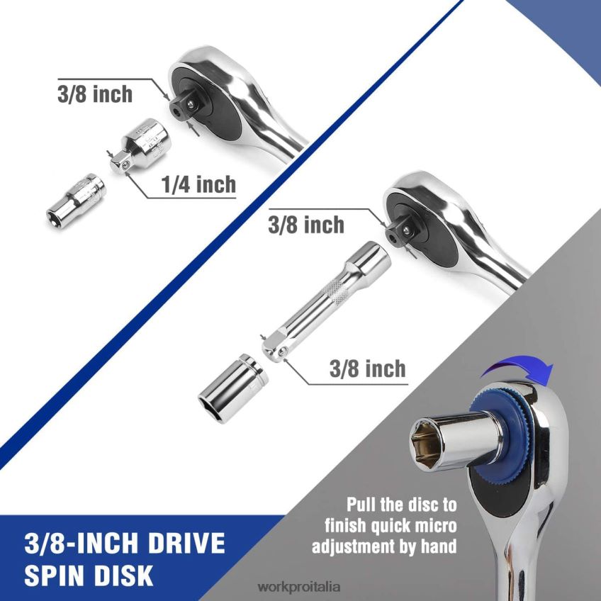WORKPRO Set di attrezzi meccanici per chiavi a bussola da 39 pezzi con cassetta degli attrezzi metrica e sae utile B0600L310 attrezzo